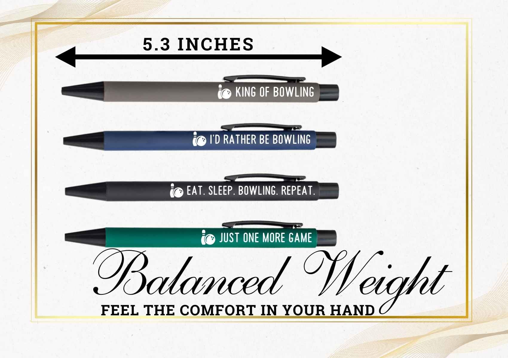 InnoBeta Bowling Gifts for Bowling Lovers, Ballpoint Pen Set of 4, Perfect for Christmas & Birthday