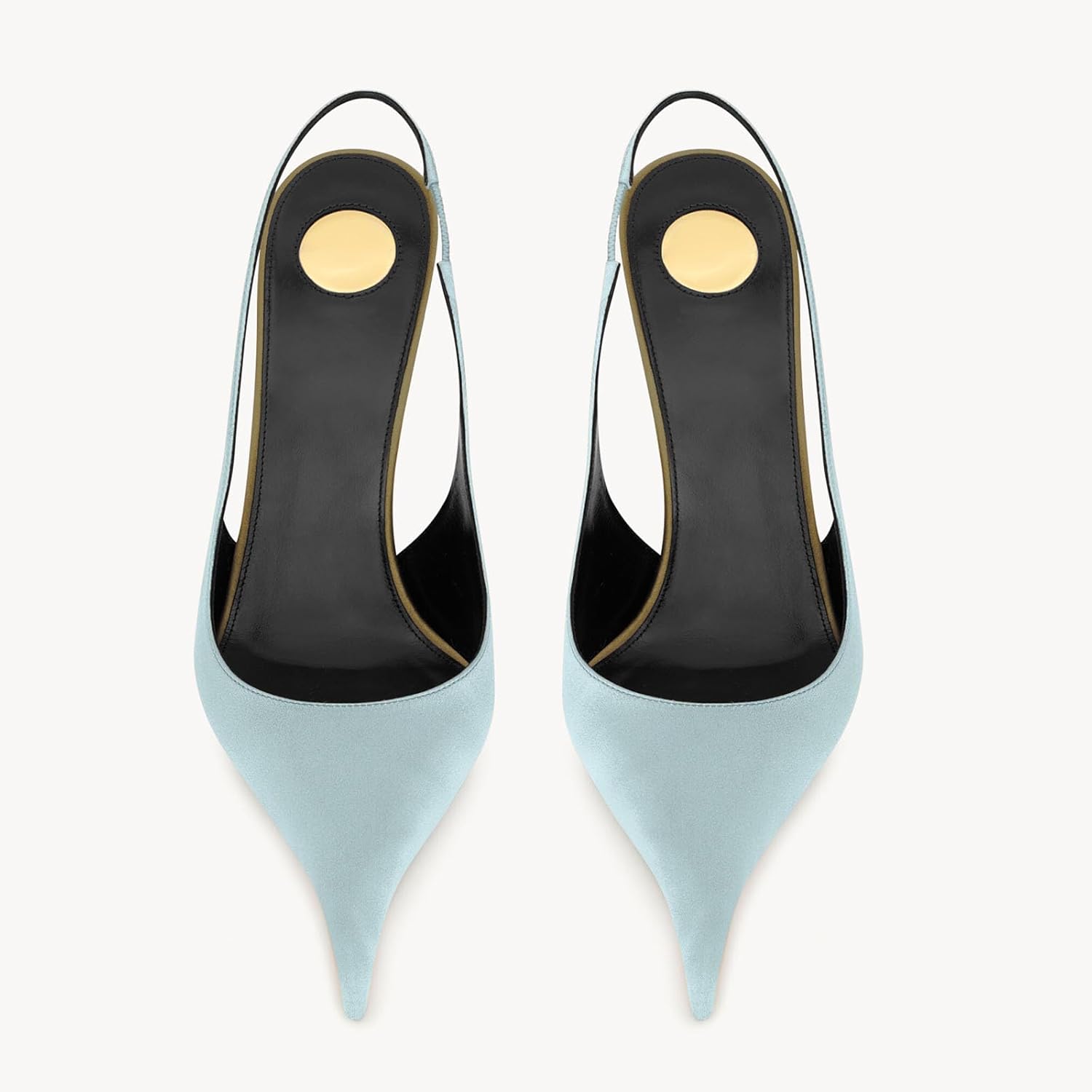 Yishaweiqi Satin Slingback Heels for Women Pointed Toe Stiletto High Heels Slip On Backless Dress Pumps Shoes