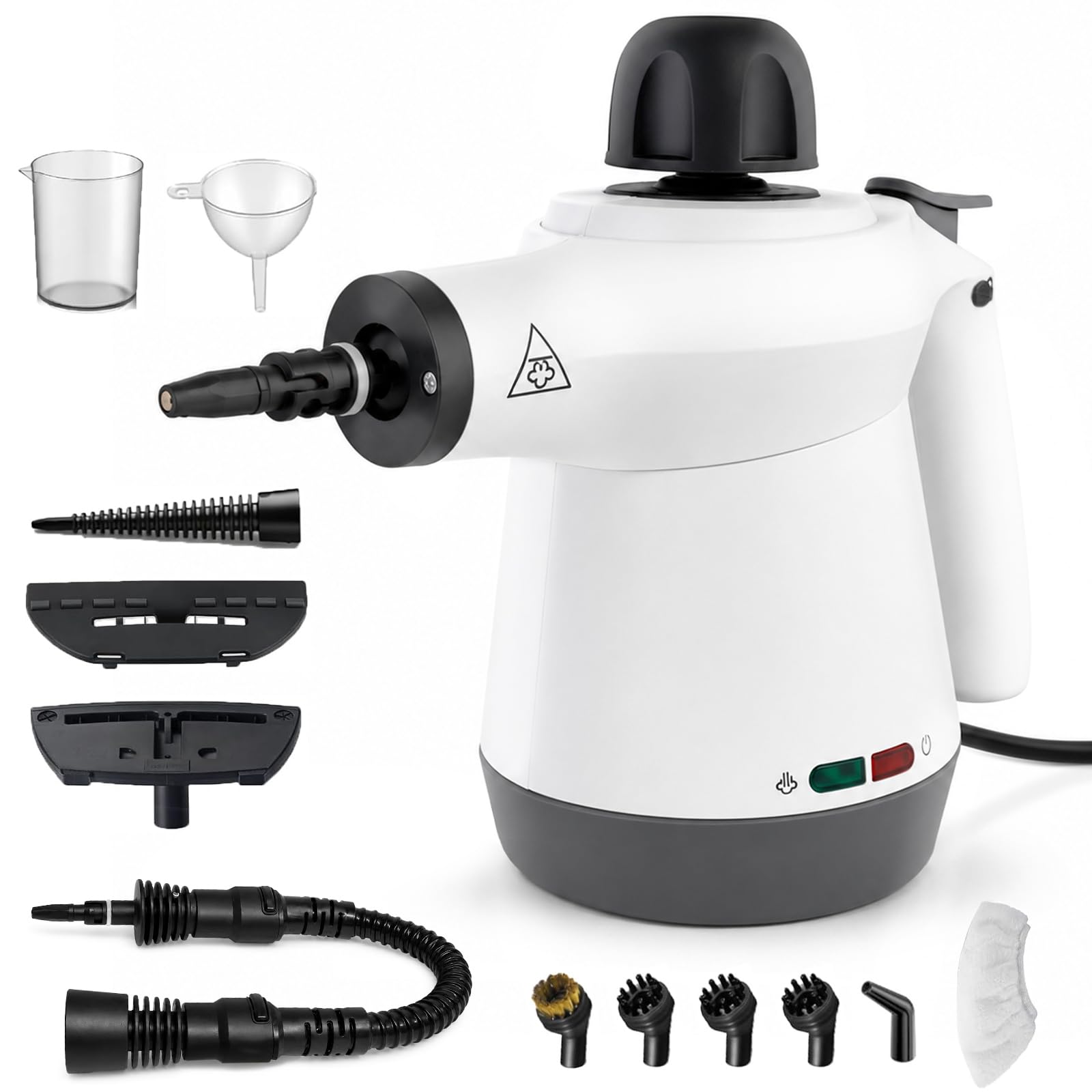 Handheld Steam Cleaner for Home, 1050W High-Pressure Multi-Purpose Portable Steamer with 12 Accessories, 350ml Tank and Safety Lock for Kitchen, Bathroom, Tiles, Windows and Car Interiors