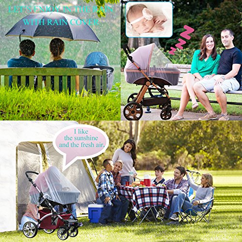 Stroller Rain Cover Baby Mosquito Net Universal Weather Shield Bug Net For Jogging Stroller Pushchair Buggy Pram Protect Baby From Rain Insect Wind Bug Snow Fly Shade Shield Netting Plastic #TOP5