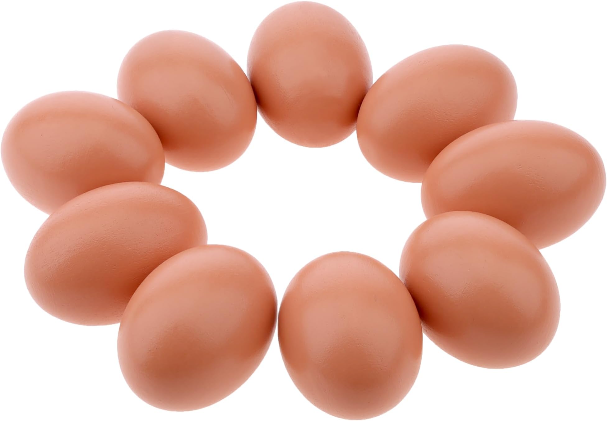 Gresorth 9pcs Fake Wooden Eggs Artificial Easter Eggs Toy Decoration Lifelike Brown Chicken Egg Food Model for Children Play Kitchen Craft