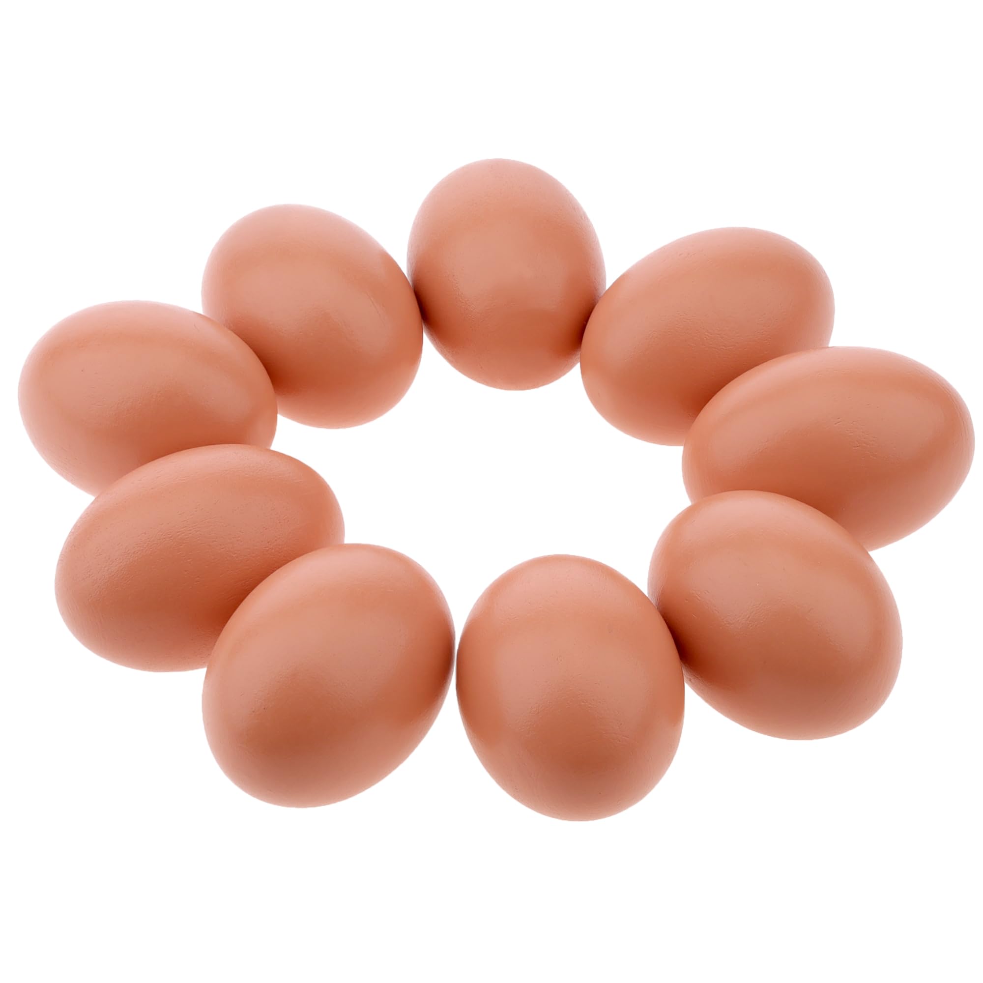 Gresorth 9pcs Fake Wooden Eggs Artificial Easter Eggs Toy Decoration Lifelike Brown Chicken Egg Food Model for Children Play Kitchen Craft