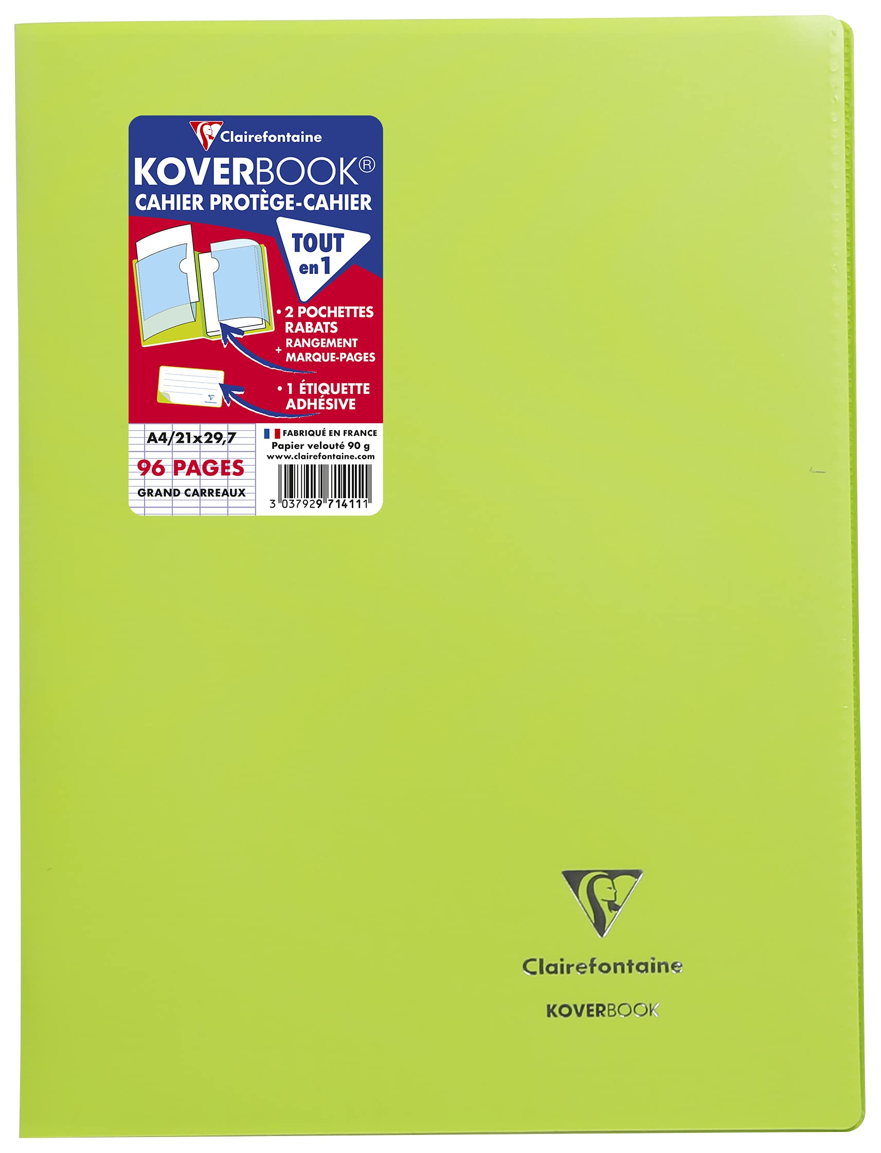 Clairefontaine Koverbook Blush Lot De 5 Cahiers A4 Agrafés - 96 Pages Grands Carreaux