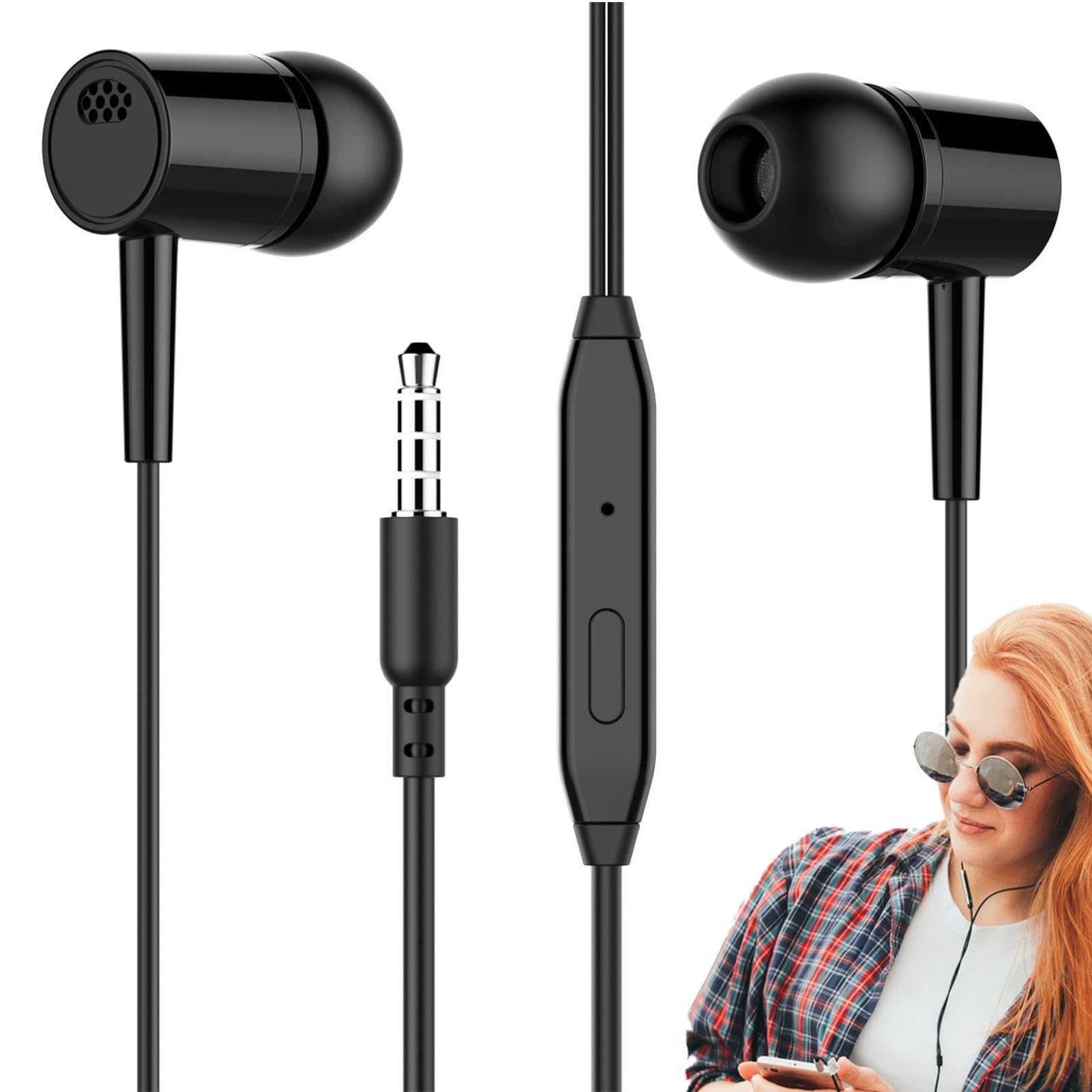 Amazon.co.jp: 3.5mm 有線イヤホン、マイク付き 3.5mm 有線イヤホン 