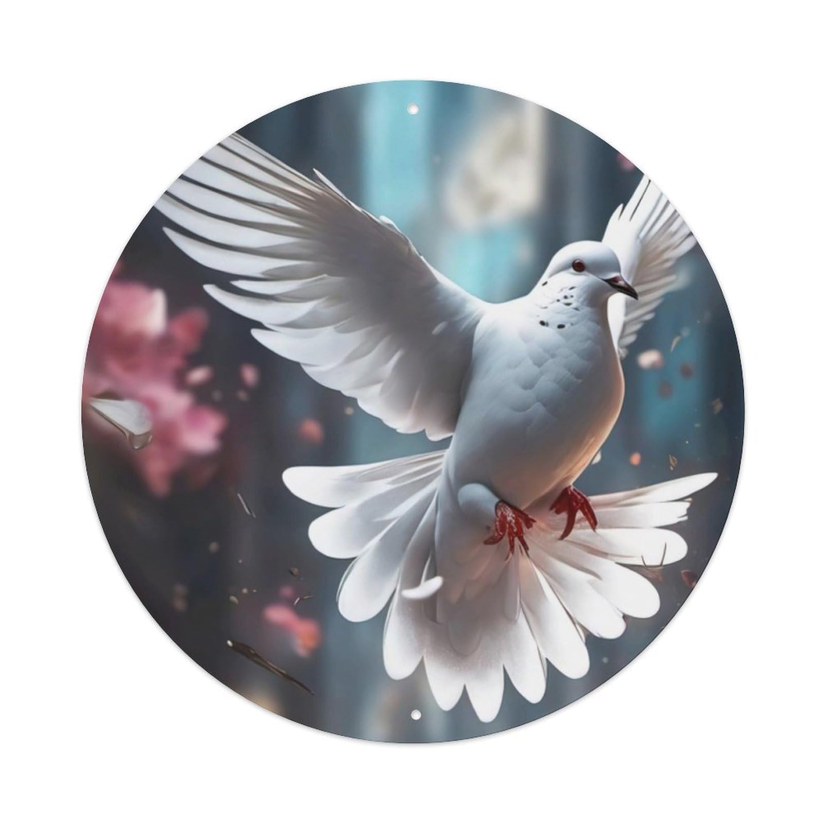Animal Artwork Flying Dove Vintage Metal Tin Sign Plaque Wall Decor for Cafe, Club Bar, Office, Garden Metal Poster 8x8Inch