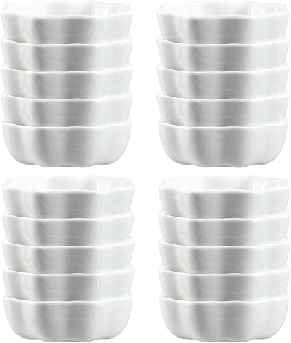 SOCOSY Plato de Salsa de Cerámica Multiusos en Forma de Flor Platos de Condimentos Cuenco para Mojar Sushi Platos de Aperitivos Plato para Servir