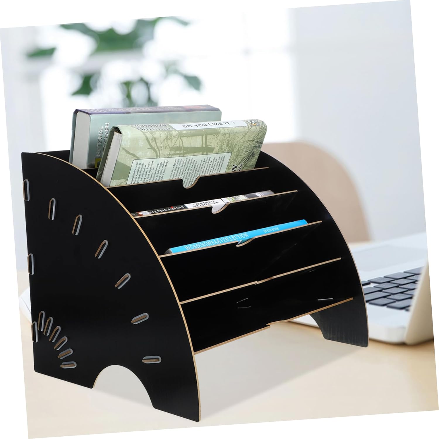 TEHAUX Desktop File Organizer Stand Multi Document Storage Rack for Office and Display Holder Space-Saving Design Lightweight