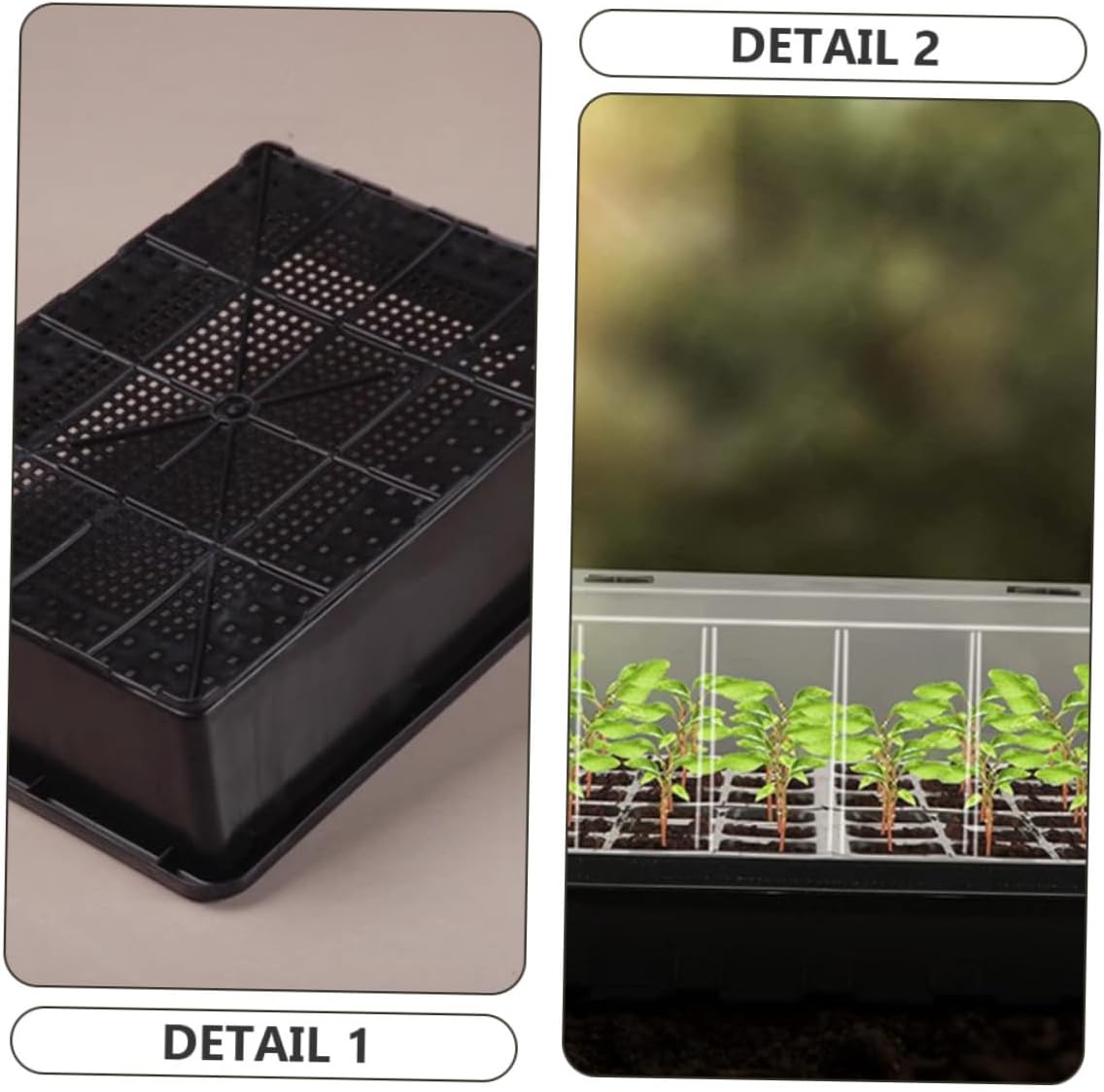 Tofficu Seedling Tray Germination Plate with High Dome Cover, Thick Plastic Nursery Tray for Seed Starter and Plant Propagation, Garden Greenhouse Accessory for Indoor and Outdoor Growing