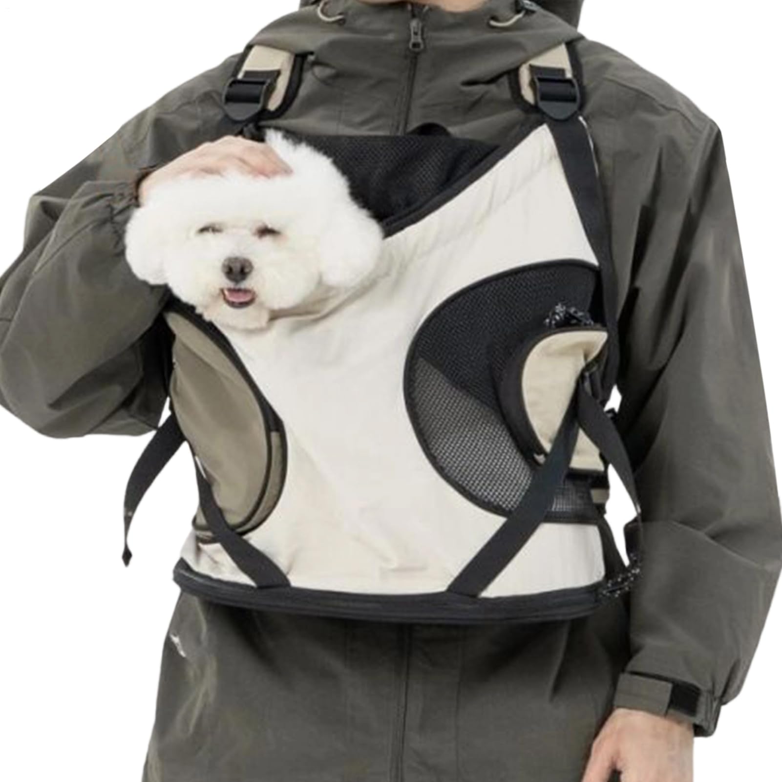Mochila para Gatos - Transportín Ergonómico de Doble Correa, Mochila Transpirable para Mascotas | Portador delantero para perros y gatos, recorte de uñas, viajes, caminatas, aventuras, salidas cortas,