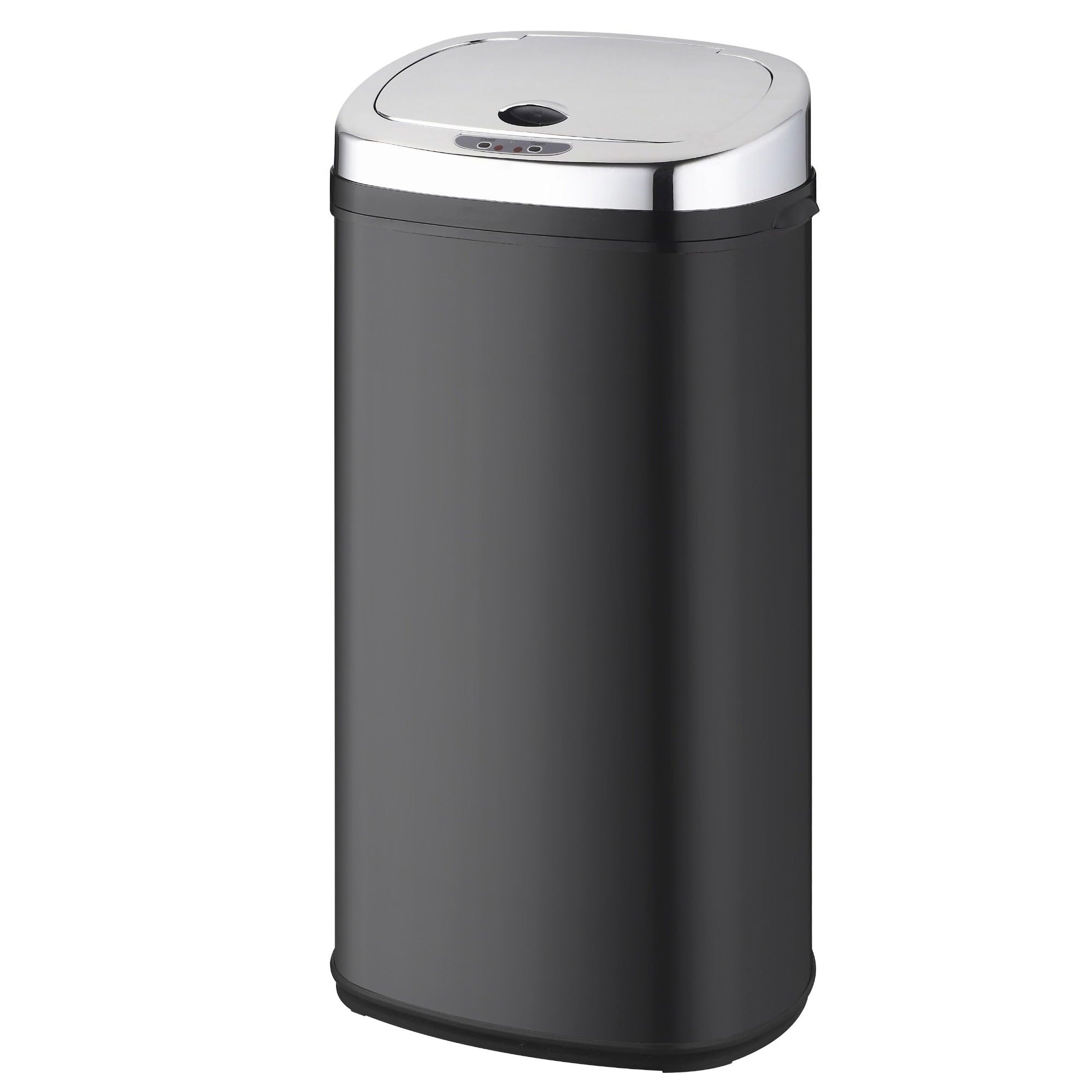 KITCHEN MOVE Poubelle de cuisine automatique 42L LARGO Noir brillant en acier INOX avec cerclage