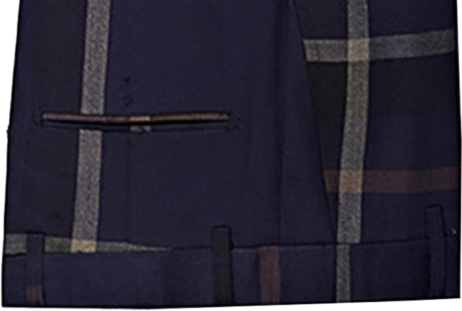 Men's Checked Groomsm Business Slim Fit 3 Piece Plaid Casual Tuxedo Wedding Formal Suits 1 Button Party Prom Suits