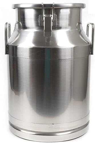 BU TV Screen Protectors Lata de leche de acero inoxidable bote de leche de plata de 40 l cubo de almacenamiento de líquidos con tapa sellada fuerte