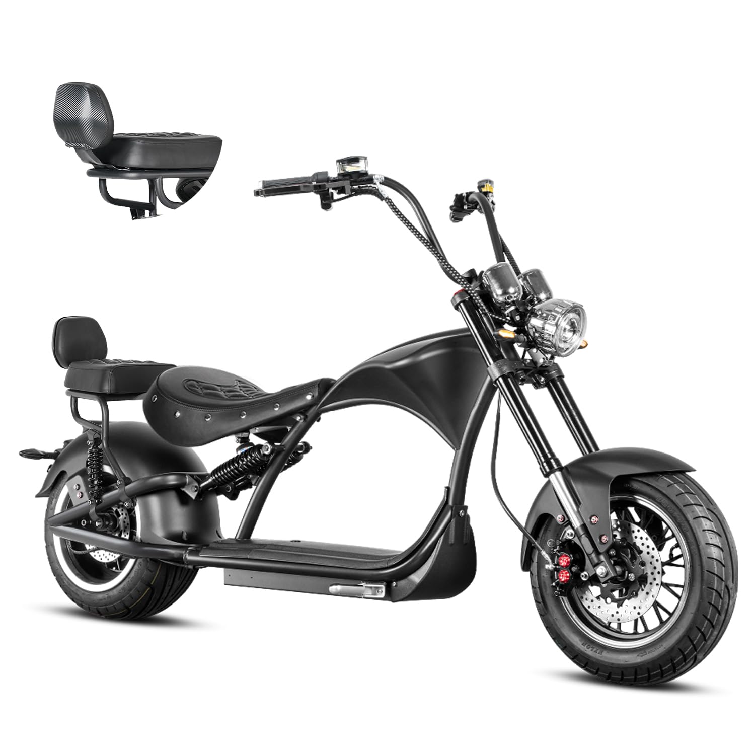 eAhora M1P Electric Motorcycle for Adults 2000W Powerful Motor 60V 30Ah Battery, 40+Mile Long Range, 37MPH High Speed, Full Suspension & Dual
