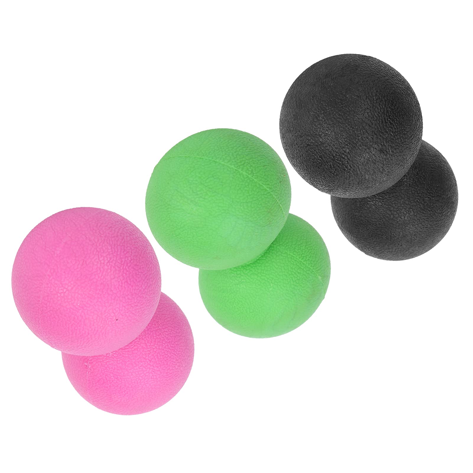 Hidyliu Yoga-Massageball-Set für Muskelentspannung und Triggerpunkttherapie – Tragbare TPR-Massagebälle, Geeignet für Sportler und Büroangestellte, 3er-Pack (Schwarz+Rosarot+Grün)