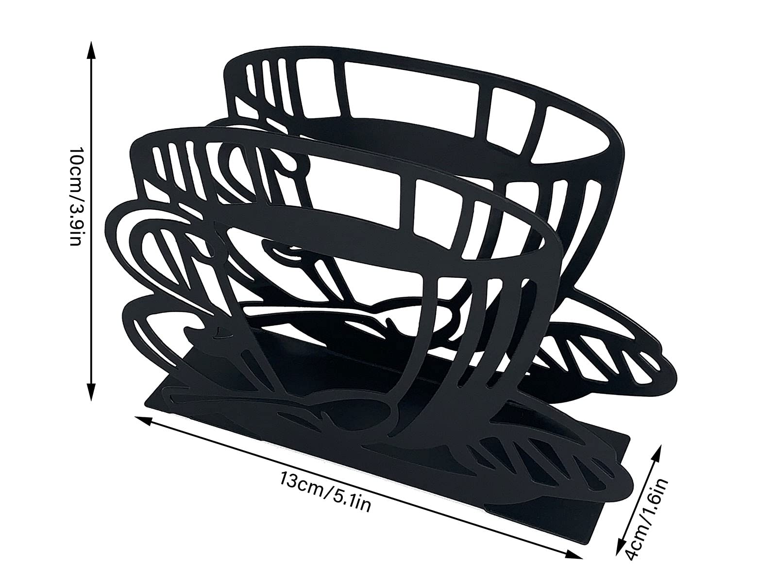 Servilletero De Mesa Con Peso - Pack De 2, Metal Negro Antideslizante Para Hogar O Restaurantes