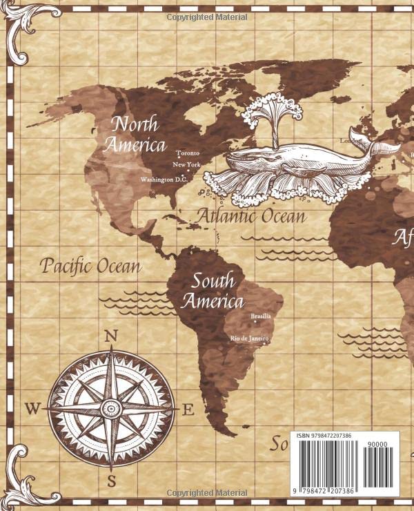 Composition Notebook Map Of The World: Compass, Map, and Astorlabe Cover Design, Wide-Ruled, 7.5"x9.25", 110 Pages, For Astorlabe and History Lovers: kids, teens, and adults (Composition Notebooks) - Image 2