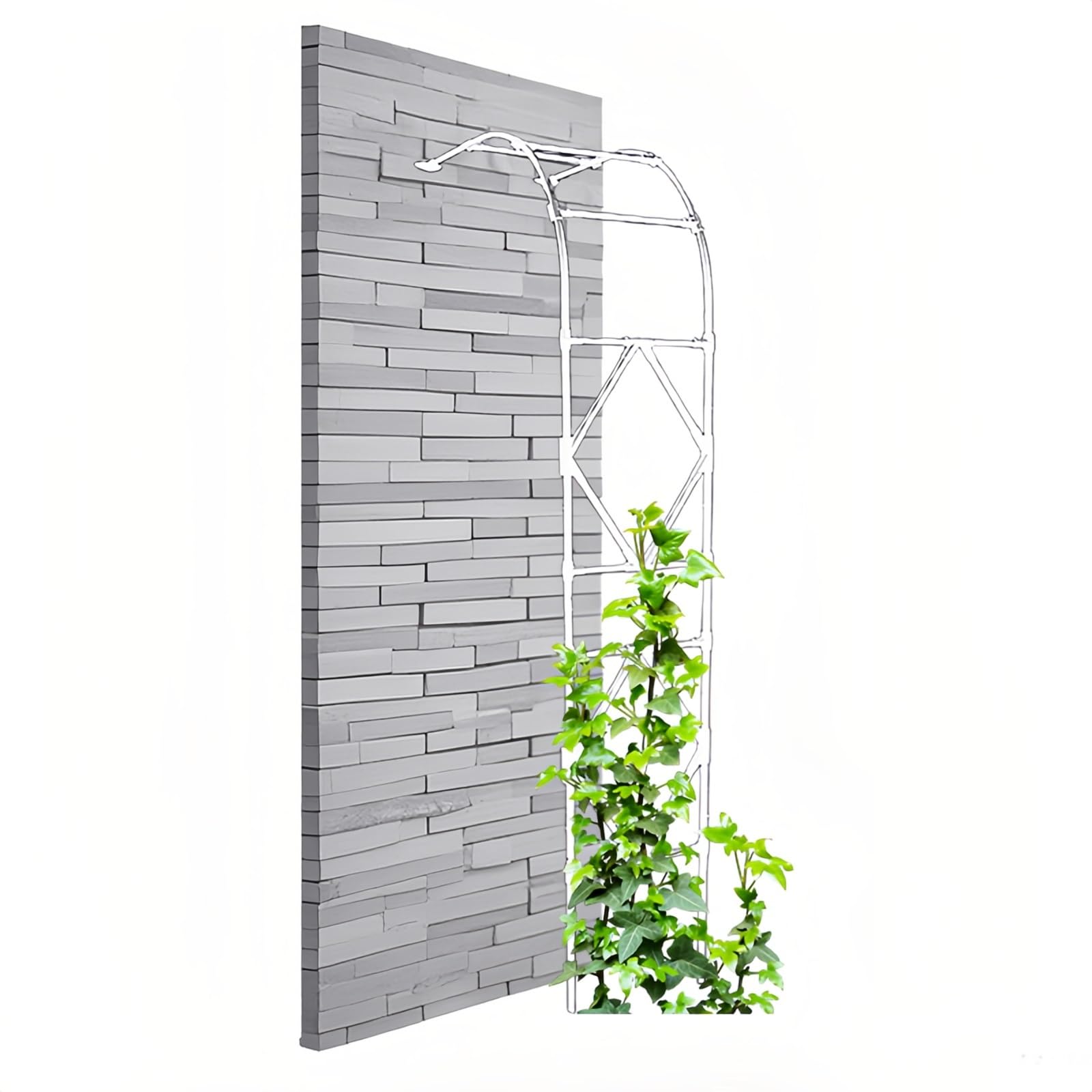 Mezzo traliccio ad arco da giardino, pergolato per rose in metallo resistente alle intemperie, decorazione per esterni per cortile, patio e cortile, bianco, 240 x 240 cm
