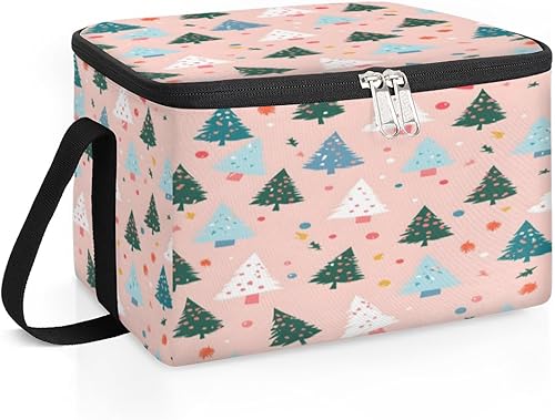 Miniatura 2 de Fun Winter Christmas Pattern Insulated Lunch Bag Women Reusable Lunch Tote Square Meal Bag for Adults Men Cooler Lunch Box for Work Travel Picnic