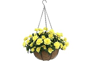 Outdoor Artificial Red Azalea Bush Flower Hanging Basket
