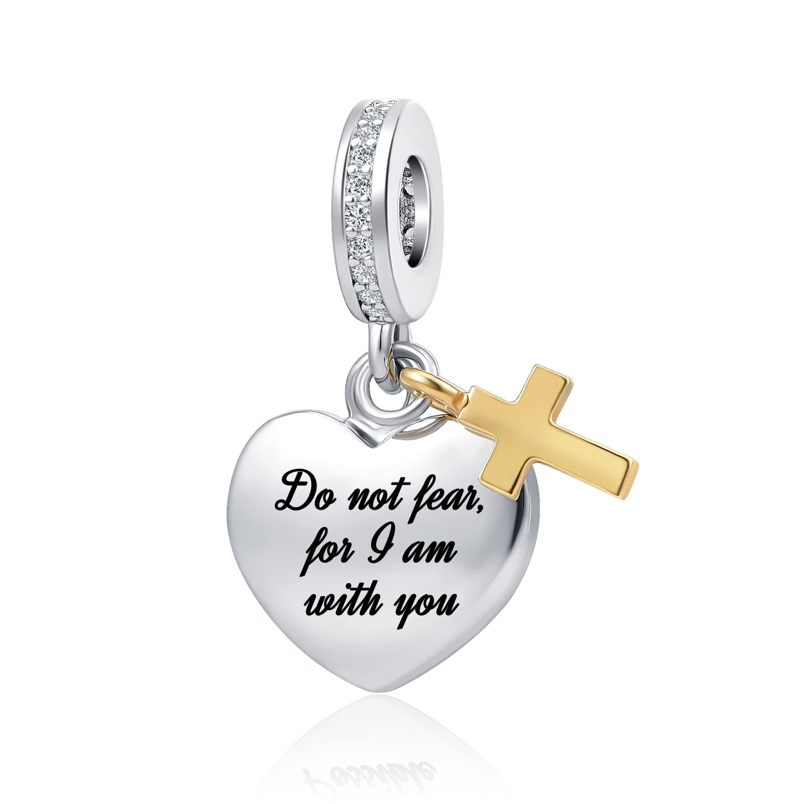 Qeensekc Cross Charm With God All Things Are Possible Religious - Main Image