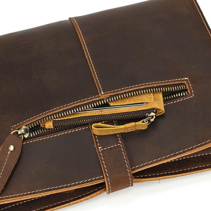 Leather Single Shoulder Bag Multi Purpose Handbag of Genuine for Men Casual Crossbody Computer