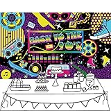 Back to The 90's Backdrop 5x3FT Retro Radio 90s Party Photo Background Throwback 90's/Funny 1990's/I Love 90s/Rock Punk Music Dance Disco Boom Box Hip Hop 90th Birthday Party Supplies