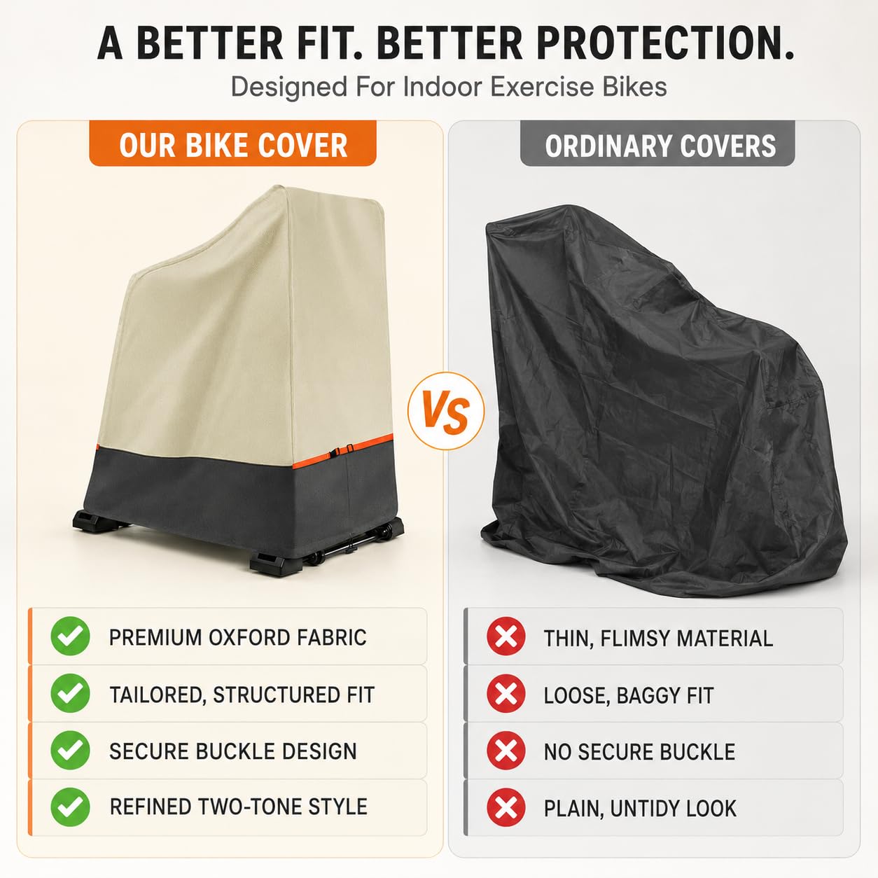 Housse de vélo d'appartement, Housse de Vélo d'exercice D'intérieur/Exterieur Imperméable Anti Pluie Neige Poussière，pour Toutes Les Tailles vélo d'appartement