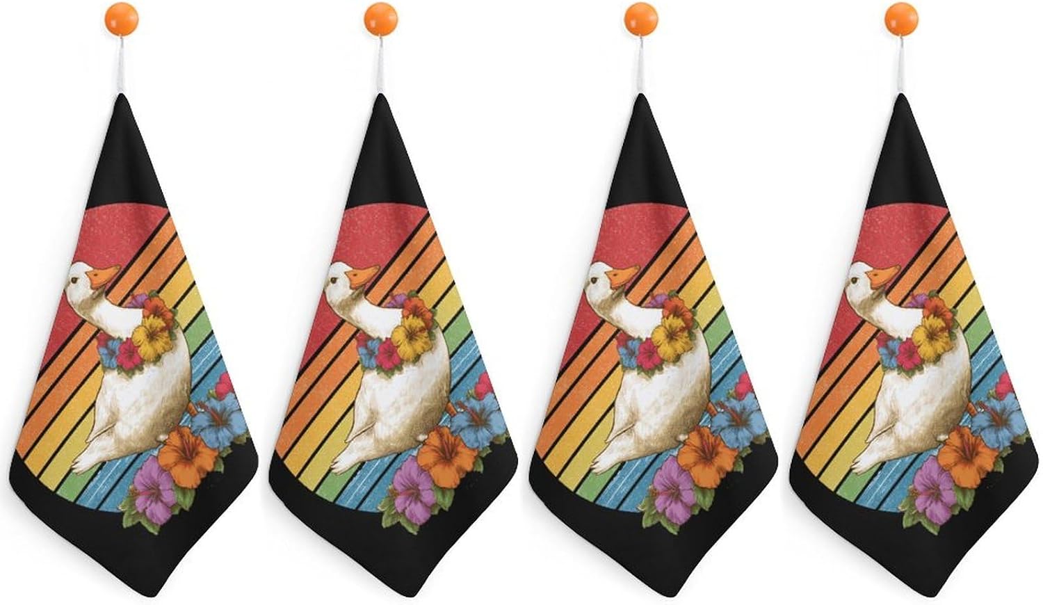 Vintage Duck Farm Animal Hand Towels for Bathroom Handkerchief | Absorbent,with Hanging Loop,Kitchen Towels,for Home Hotel,Soft