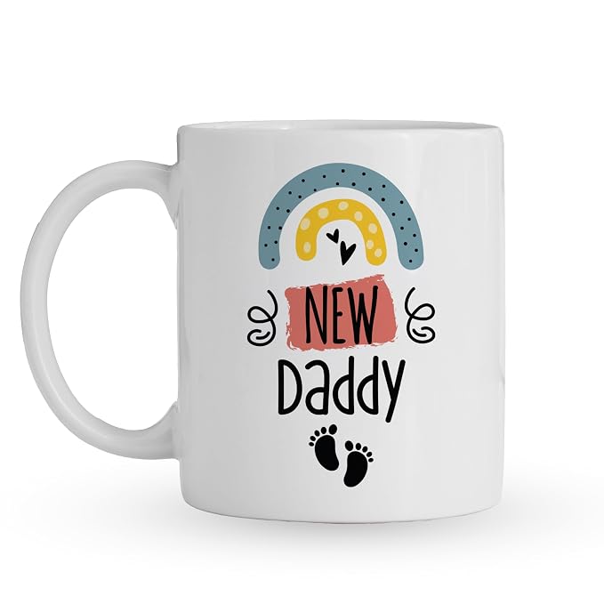 Oye Happy - New Daddy Mug – Cute Ceramic Coffee Mug for Expecting & First Time Fathers | for Dad to Be – Microwave Safe Tea Cup (330 ml)