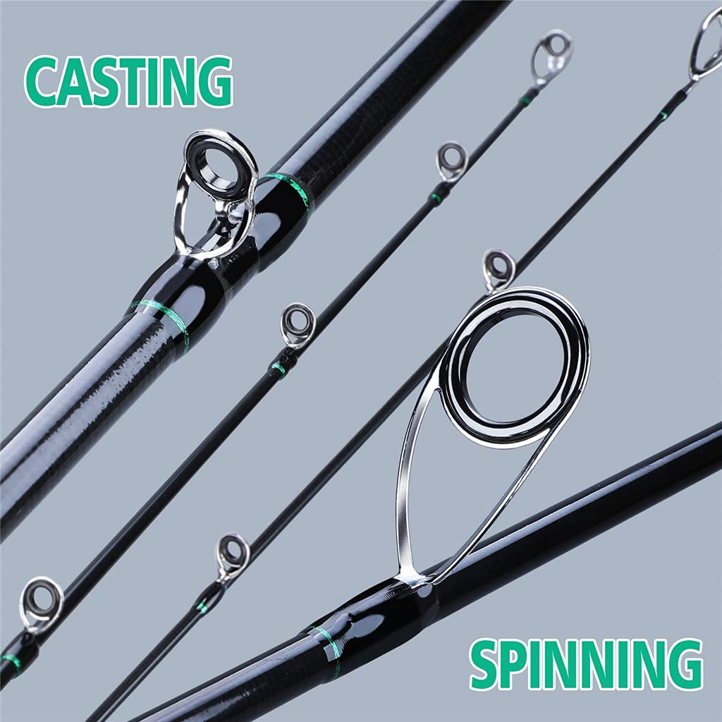 Baitcasting Rod 1.8M 2.1M 2.4M M Power Lure Rod Casting Spinning 3 Section Light Boat Lure Fishing Rod (Size : 1.8m Casting Rod) (2.1m Spinning Rod)