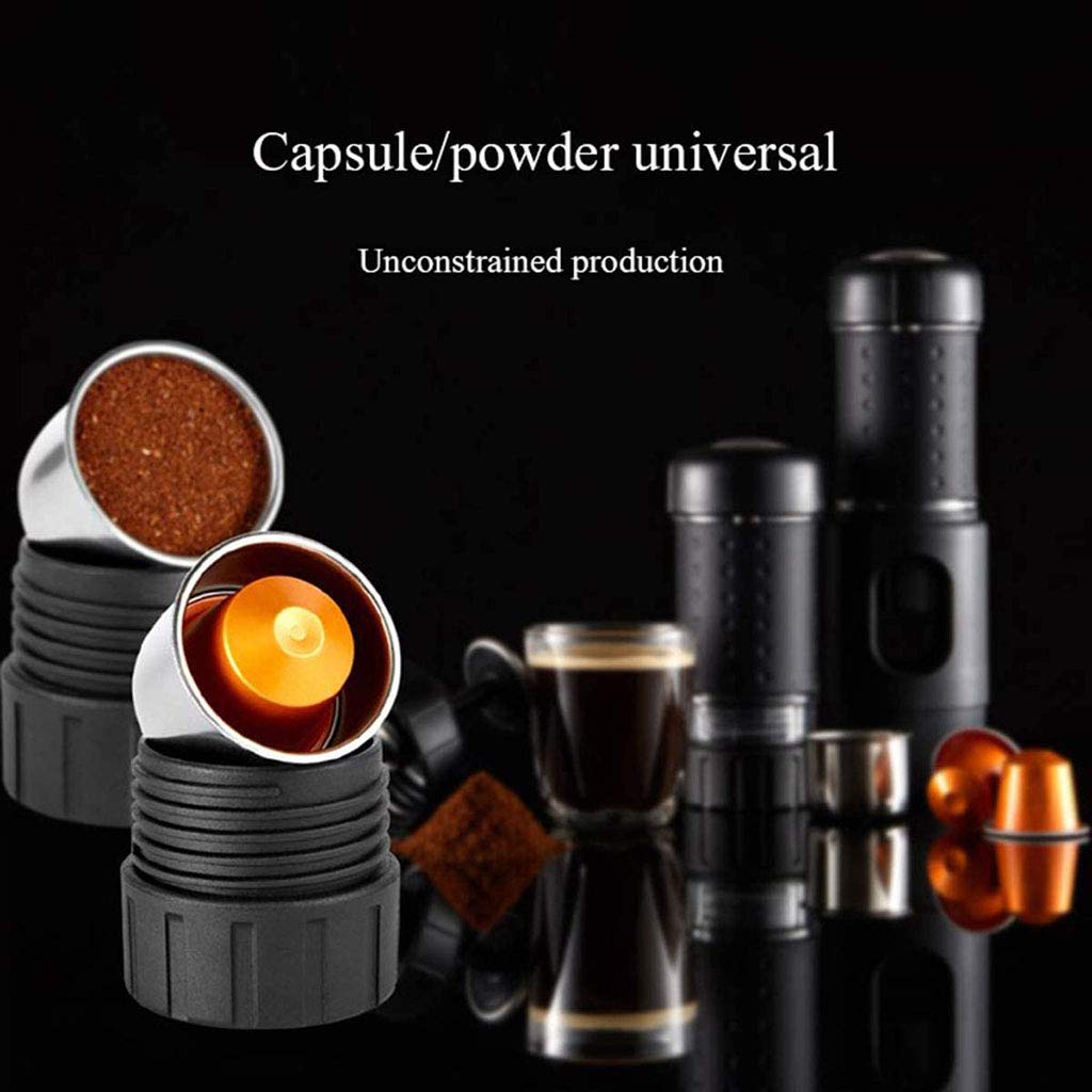 Cafetera portátil, máquina de café expreso Manual Plegable Compatible con cápsulas Nespresso de café molido para Viajes en casa, Oficina, Camping al Aire Libre (Color: A) (A) Interesting
