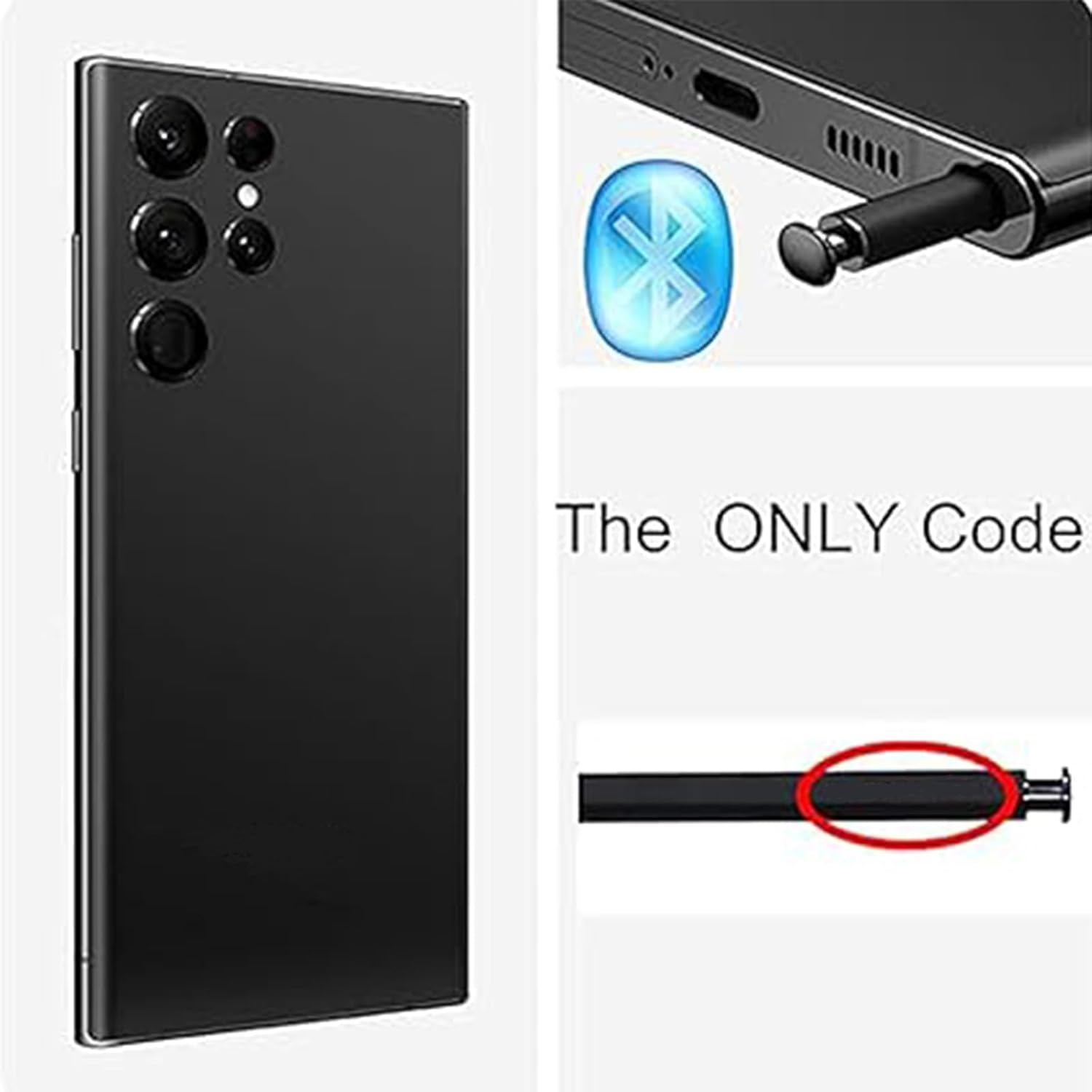 S22 Ultra S Pen (WithBluetooth) Replacement for Samsung Galaxy S22 Ultra 5G All Versions Touch Stylus Pen (Phantom Black)