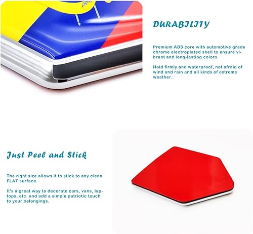 Miniatura 3 de Overdecor Calcomanías de bandera de Ecuador, emblema de automóvil, accesorios de automóvil ecuatoriano, decoraciones de bandera de escudo cromado,