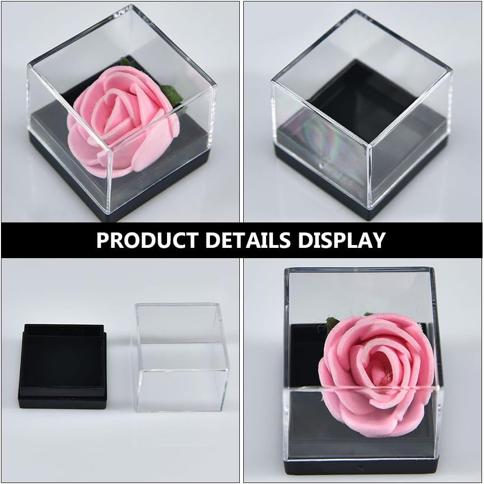iplusmile Clear Plastic Display Box 1.02 X 1.02 X 0.98 in Transparent Mineral Specimen Display Box for Jewelry Crystals Flowers Insects Collectibles 12 Pack