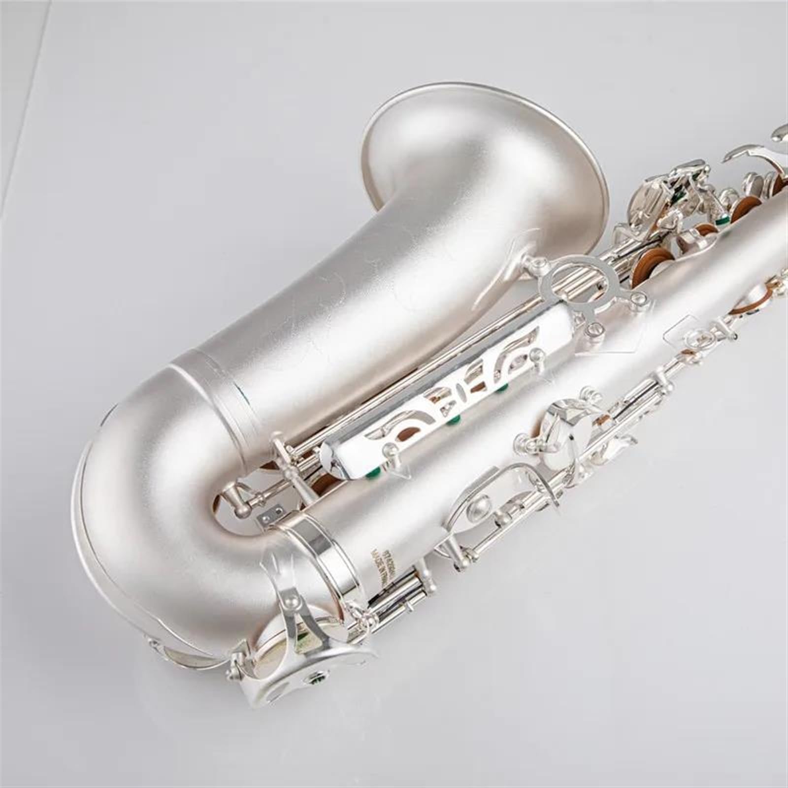Sassofono Contralto per Studenti, accordatura in Mi bemolle, Sassofono in Ottone Placcato Argento, Strumento Musicale con Custodia in Nylon, bocchino, Grigio Chiaro, Grigio ch,Light Grey