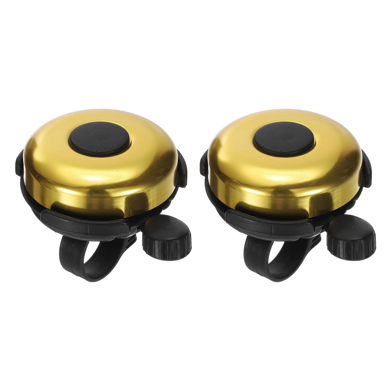 sourcing map 2pcs Bike Bell Classic Bicycle Bell with Loud Crisp Clear Sound Bike Ring Bell Aluminum Bike Accessories for Road Mountain Bike, Gold Tone