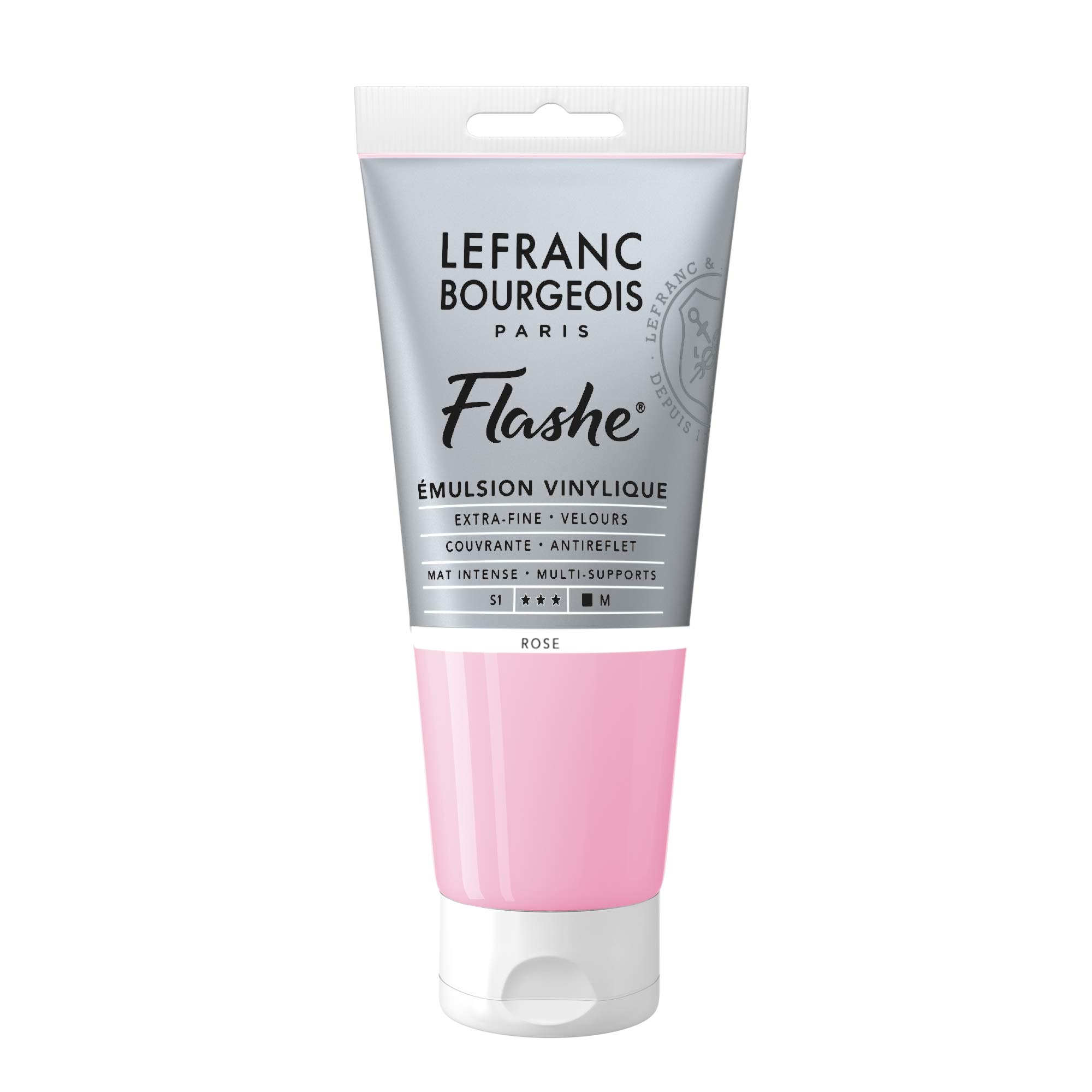Lefranc Bourgeois Flashe, Extra-Fine Acrylic Vinyl Emulsion, Artists Quality, Rose, 80ml Tube
