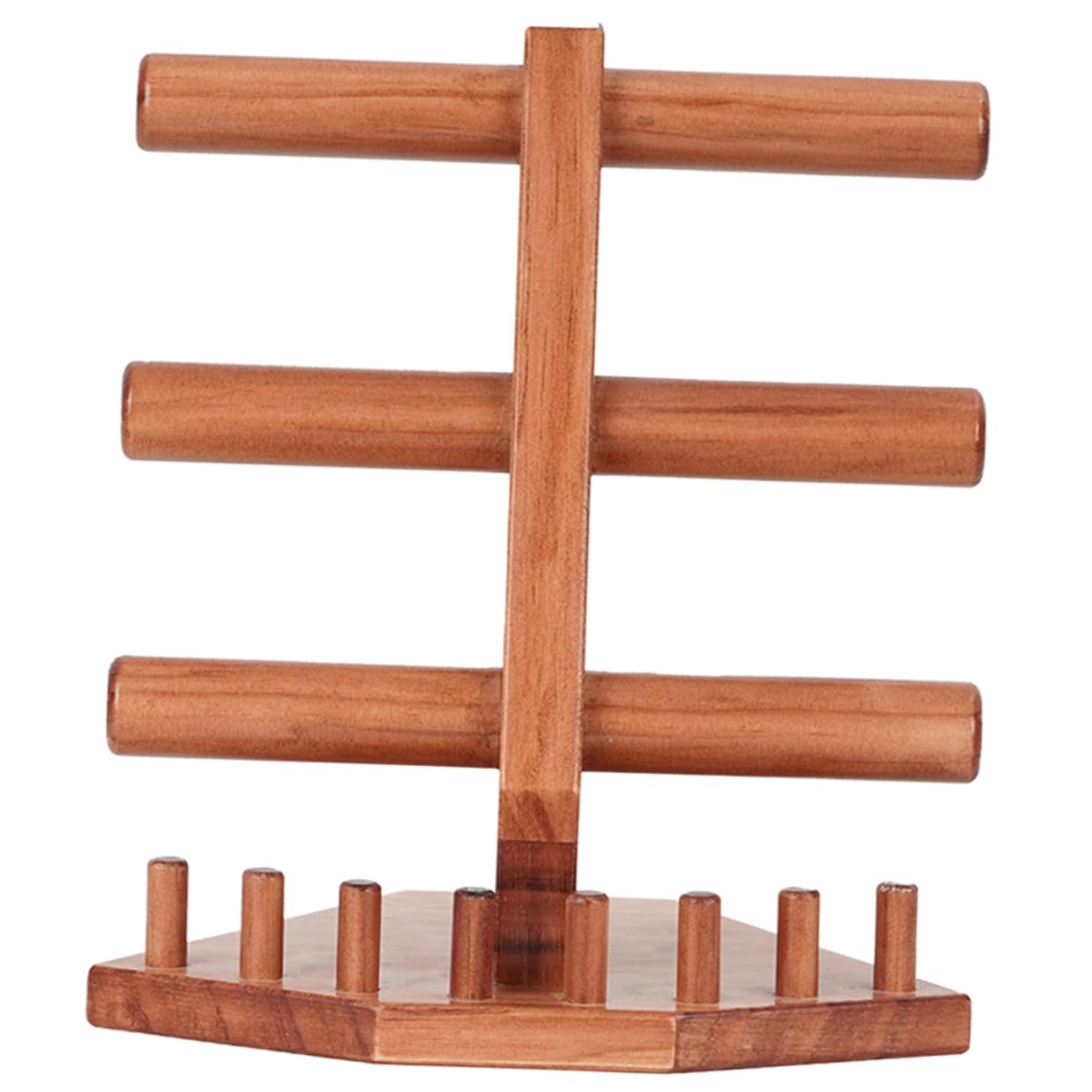 Holz Schmuckständer Multifunktional Armband Ringhalter Organizer Für Schreibtisch Mit Glatten Kanten Braun
