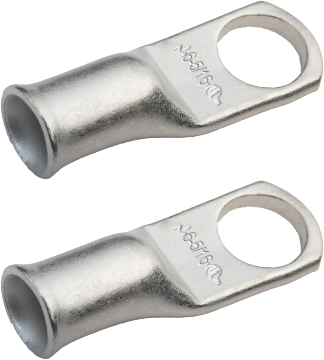 SELTERM 2pcs 6 AWG 5/16" Stud Tinned Copper Wire Lugs, Battery Lugs, Ring Terminals, Battery Cable Ends, 6 Gauge Ring Terminal Connectors, UL Marine Grade Electrical Battery Terminal Connectors