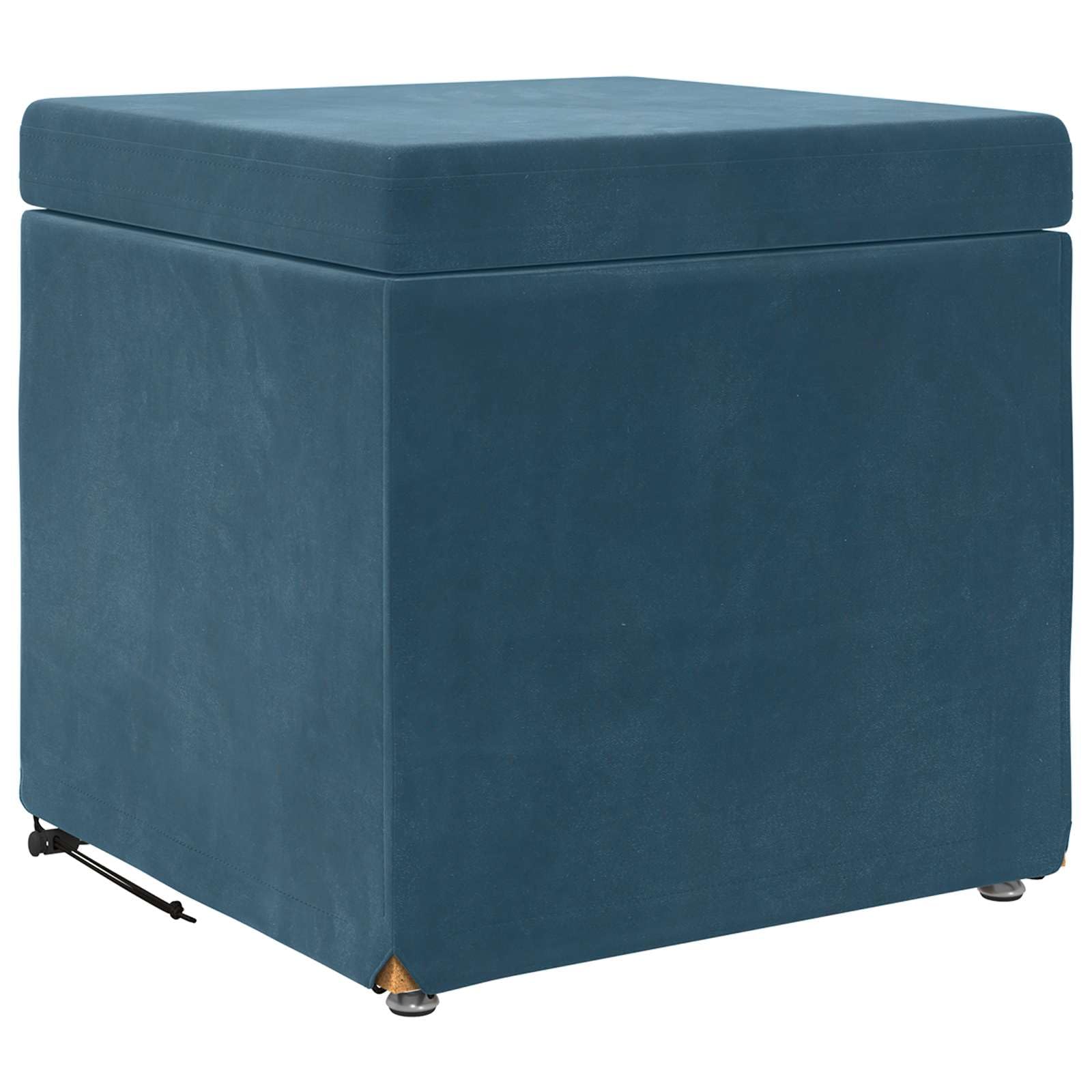 Tabouret de bar moderne bleu en velours avec coussin d'assise doux