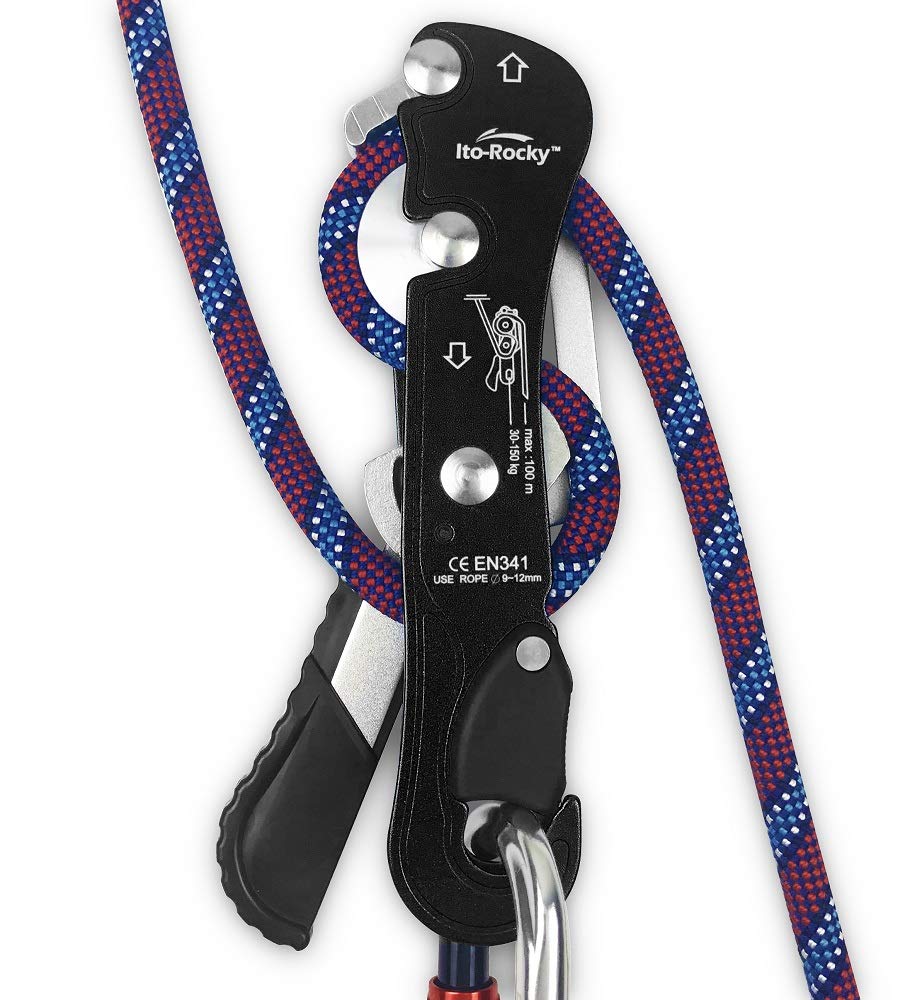 Ito Rocky Right or Left Hand and Chest Ascender - Arborist Climbing Light Alloy Equipment Gear Rock Rappelling Equipment for Tree Rope Clamp Climber for 8-13MM Rope