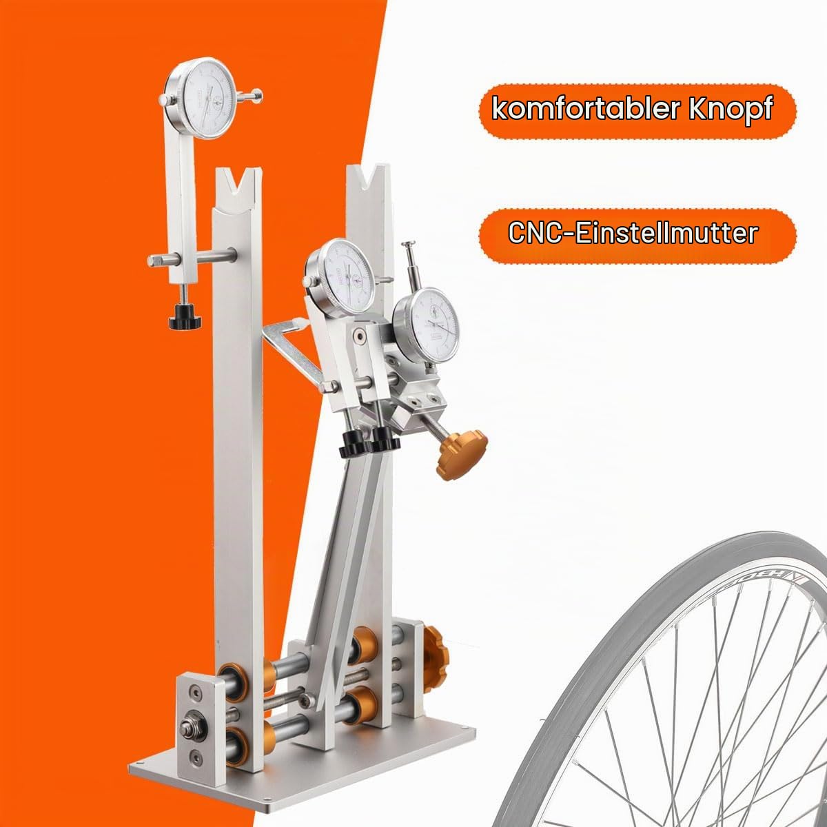 Zentrierständer Fahrrad Rad Tuning Repair Tool Kit Fahrrad-Rad-Zentrierständer Mit Messuhr Fahrrad-Rad-Ausrichtungs-Reparaturwerkzeug Für 10-29" Laufräder Schnellspanner Und Steckachse