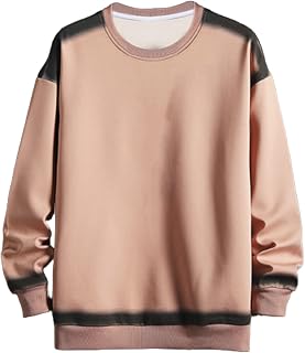SHINROAD Men's top sweater Autumn Sweatshirt Round Neck Stripe Pullover Warm Long Sleeve Cuff Fall Tops Daily Wear