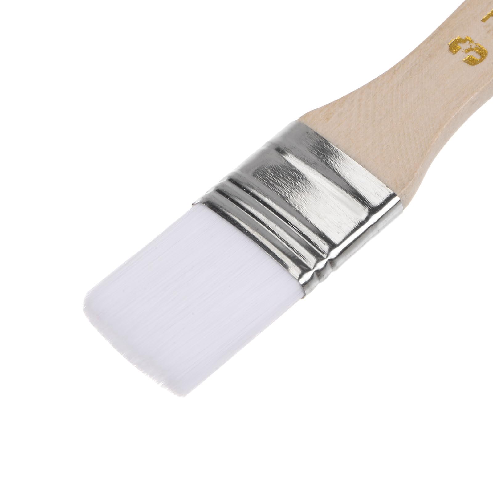 QUARKZMAN 24Pcs Brocha de Pintura de 5.3" con Cerdas de Nylon Suave de 0.8" de Ancho y Mango de Madera Para Paredes, Gabinetes, Cercas - Color Blanco