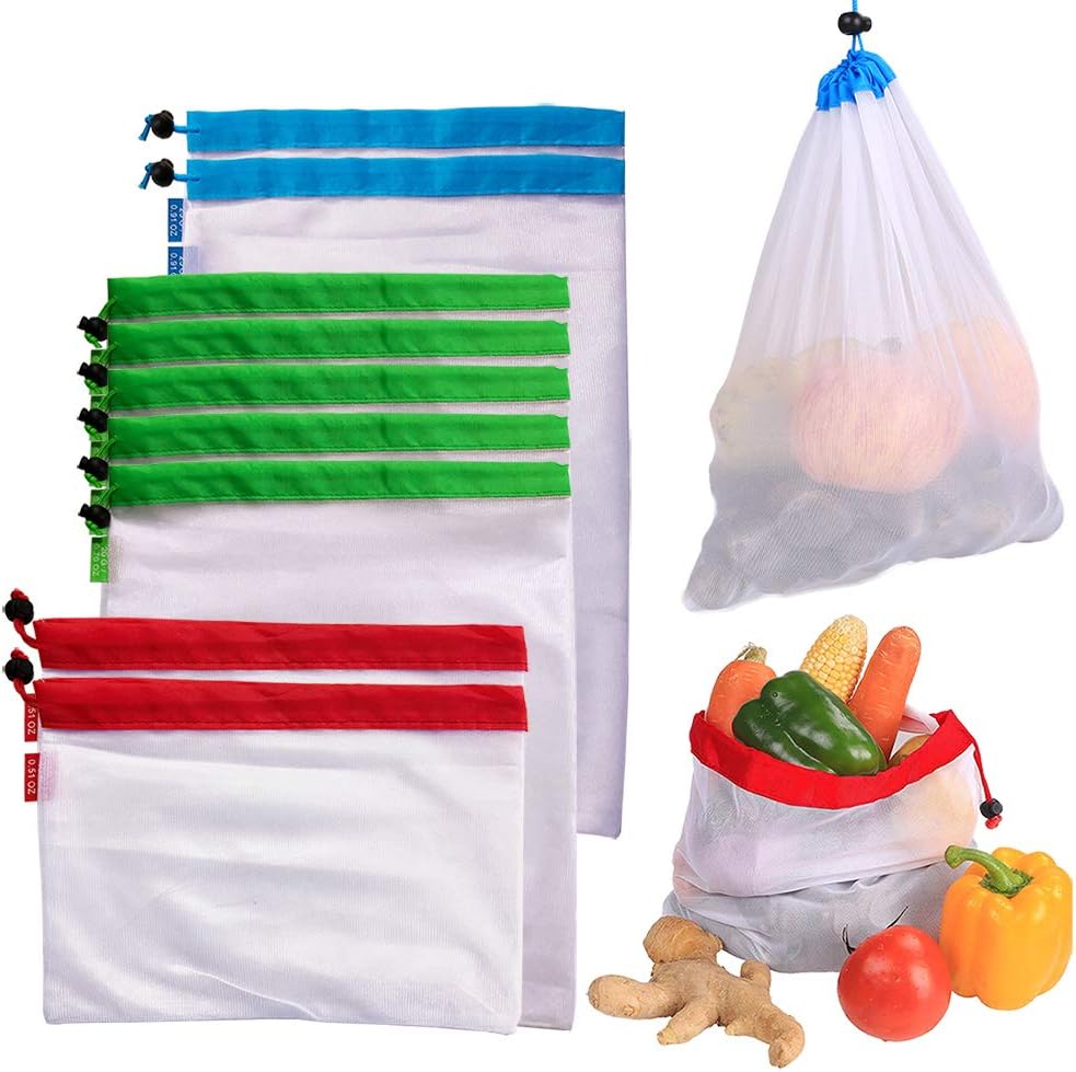 Reusable Produce Bag with Drawstring and Tare Weights,See