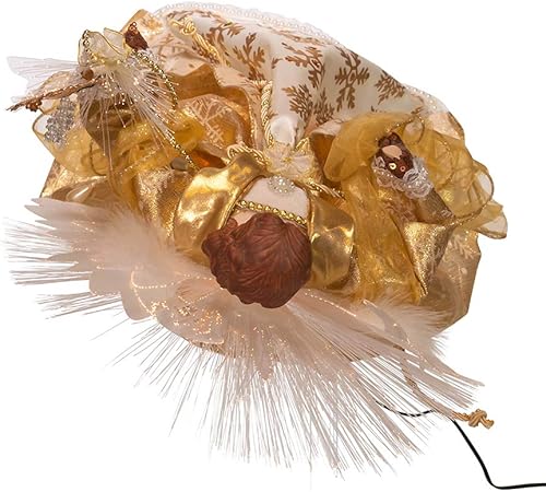 Miniatura 6 de Kurt S. Adler Árbol de ángel dorado de fibra óptica de 18 pulgadas, multicolor