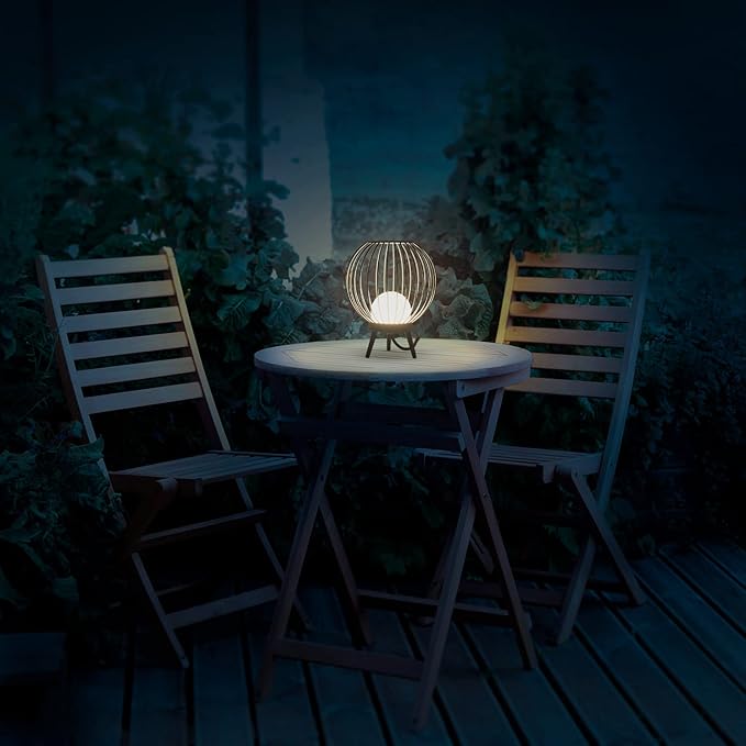 Paco Home Paco Home Buitenlamp Staande Lamp Tafellamp Buiten Terras Tuin IP 54 Spatwaterdicht Snoer 3m, Soort lamp: Tafellamp LED, Kleur: Antraciet (melkachtig)