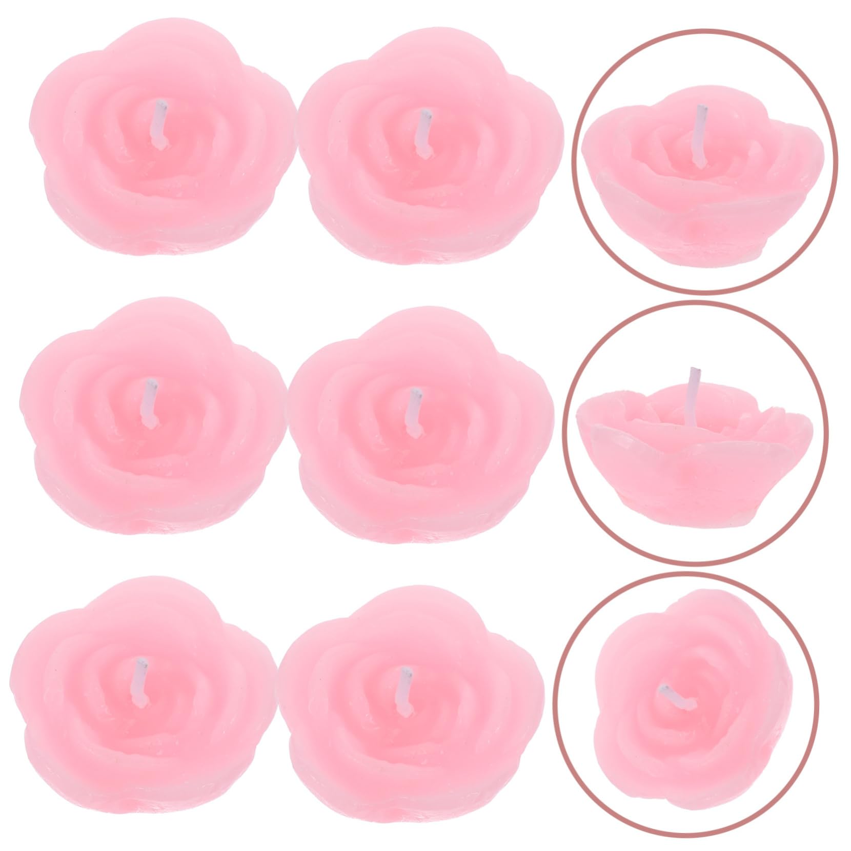 LABRIMP 12pezzi Candele Galleggianti Rosa Decorativi Per Cerimonie Feste e Decorazioni Interni Candele Cera Di Paraffina Senza Fumi Neri Per Atmosfere Romantiche e Festive