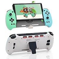 Vista 1 de ECHZOVE Upgrade Nintendo Switch OLED Controller Grip - Ergonomic Animal Crossing Style Controller with Joystick, NFC, Turbo, Six-Axis Gyro, Dual