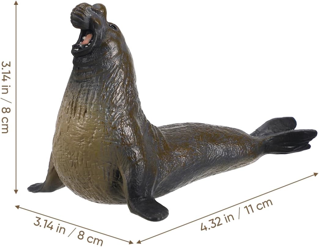Toddmomy 1pc Simulation Elephant Seal Model Home Decoration (Light Brown) image 2